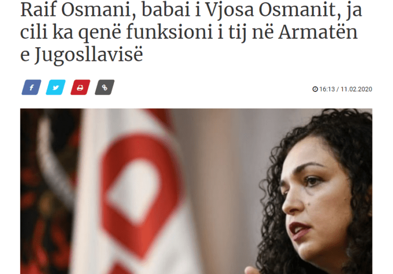 Nuk argumentohet se babai i Vjosa Osmanit kishte bashkëpunuar me regjimin serb