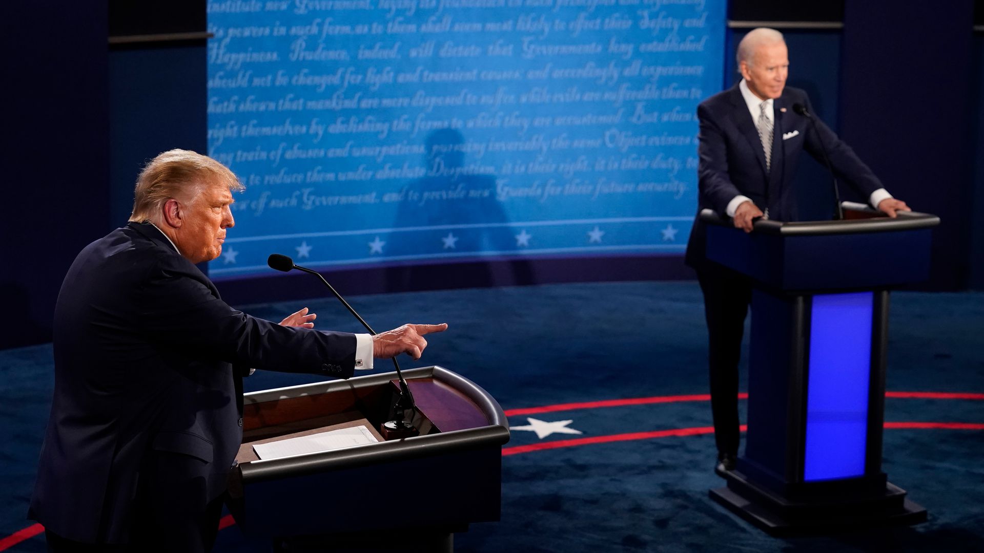 Trump and Biden at the first debate. Morry Gash-Pool/Getty Image