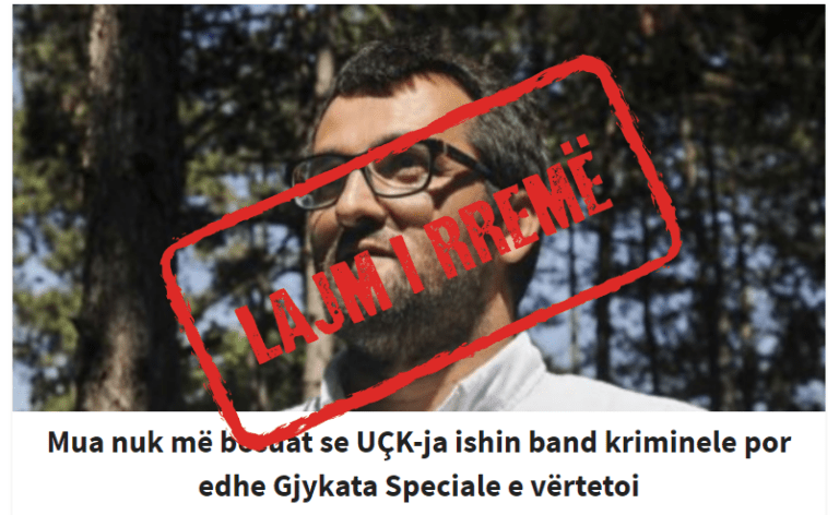 Deklaratë e fabrikuar e Shkëlzen Gashit për UÇK-në dhe Gjykatën Speciale