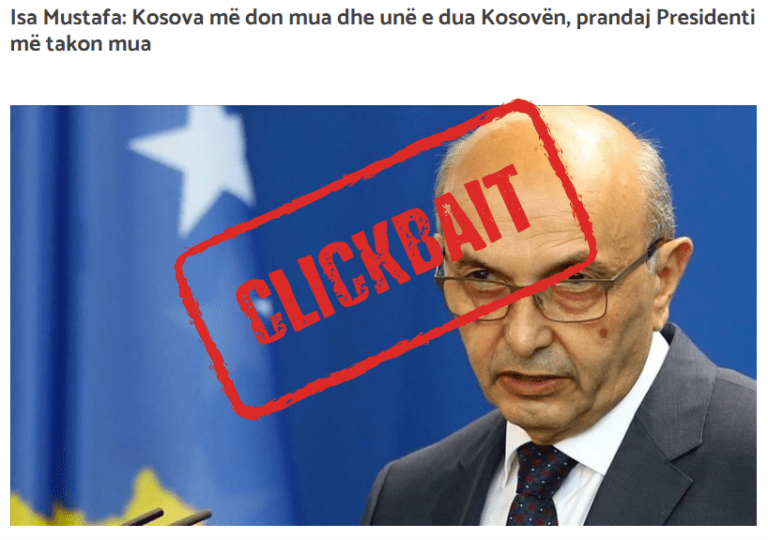 Lajm i vjetër dhe titull i sajuar