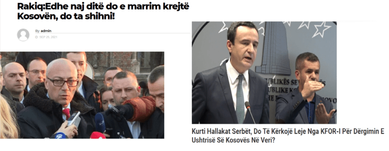 Lajmet e publikuara nga mediat e dyshimta për ngjarjet në veri të Kosovës