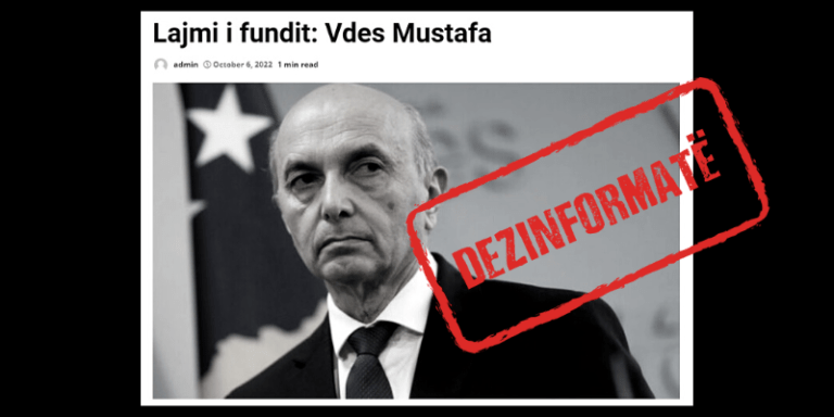 Titulli dhe fotografia lënë të kuptohet se ka vdekur Isa Mustafa