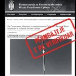 Zyra për Kosovën në Qeverinë e Serbisë nuk e bazon pretendimin për arsyen e grisjes së flamurit serb në Hoçë të Madhe