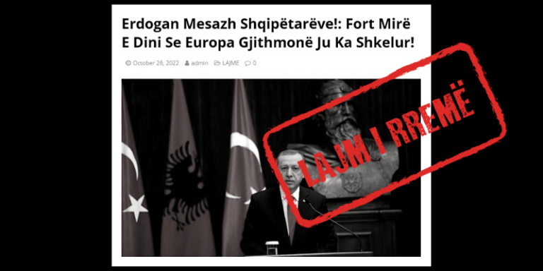 Pretendohet rrejshëm se Erdogan u ka dërguar mesazh shqiptarëve
