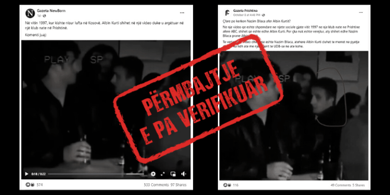 Nuk argumentohet se personat në imazh janë Kurti dhe Bllaca