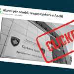 Nuk bëhet fjalë për alarm për bombë në Gjykatën e Apelit në Kosovë, siç paraqitet në fotografi