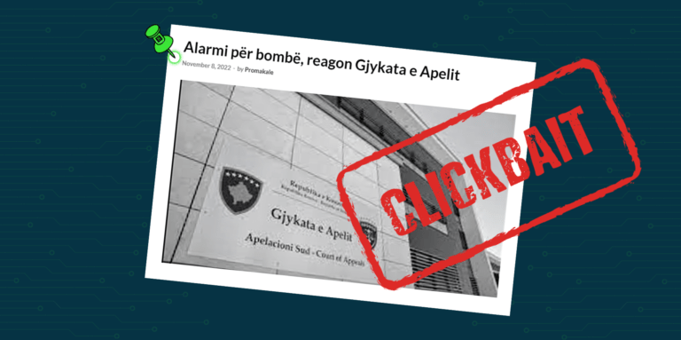 Nuk bëhet fjalë për alarm për bombë në Gjykatën e Apelit në Kosovë, siç paraqitet në fotografi