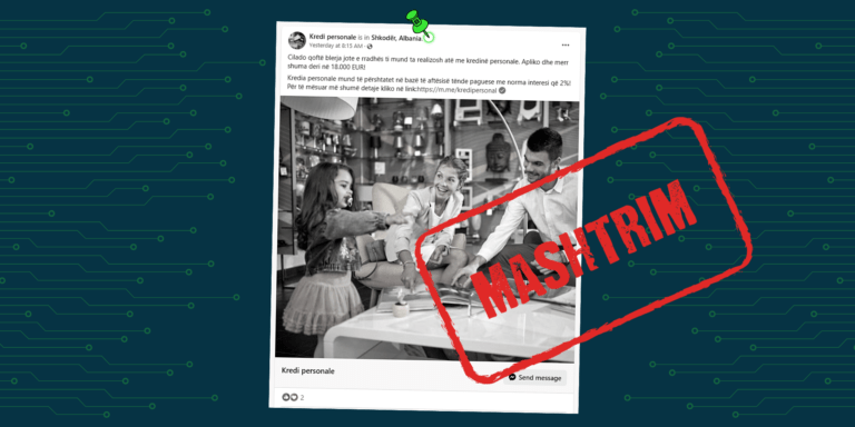 Faqja e dyshimtë në Facebook vazhdon të postojë kampanja të rreme për kredi