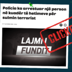 Titulli nuk e sqaron se arrestimi i një personi për sulm terrorist ka ndodhur në Belgjikë