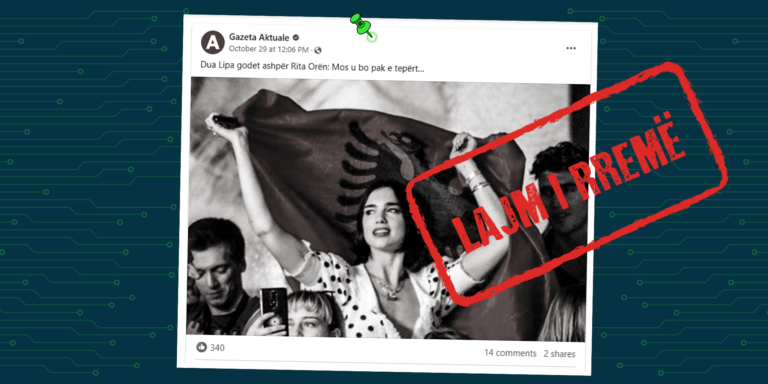 Publikohet deklaratë e rreme me pretendimin se Dua Lipa ka reaguar kundër Rita Orës