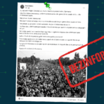 Imazhi i protestës së mbajtur në Islamabad në përkrahje të Palestinës, paraqitet si protestë në Berlin