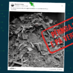 Imazhi që shfaq pjesë të trupit të një personi nën gërmadha, është gjeneruar me Inteligjencë Artificiale