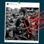 Fotografia që paraqet fëmijën mbi gërmadha, është gjeneruar me Inteligjencë Artificiale