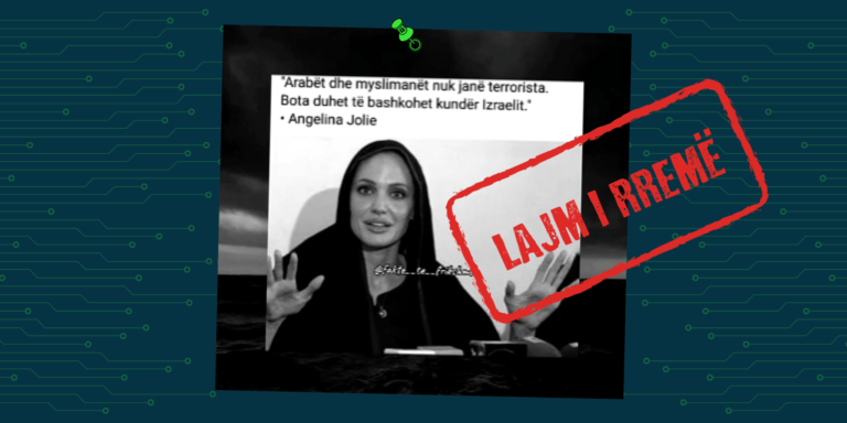 Angelina Jolie nuk ka dhënë vlerësime për arabët apo myslimanët si dhe nuk ka kërkuar bashkim kundër Izraelit