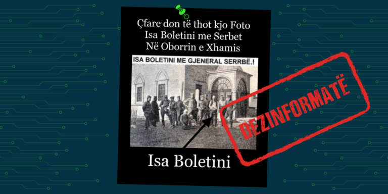 Pretendohet pa fakte se në imazh me ushtarët serbë gjendet edhe Isa Boletini