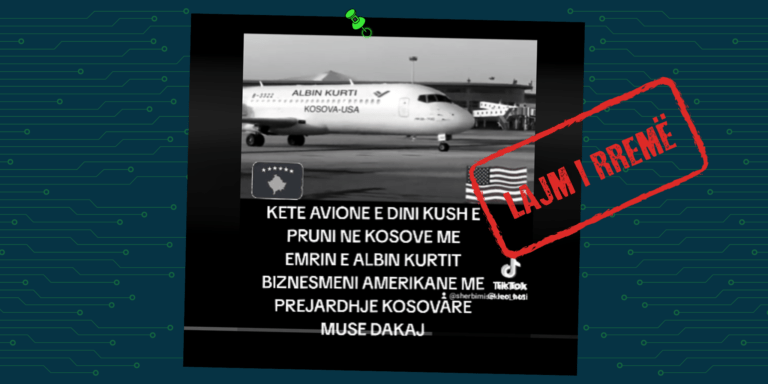 Vazhdon të publikohet deepfake i aeroplanit me mbishkrimin “Albin Kurti – Kosova USA”