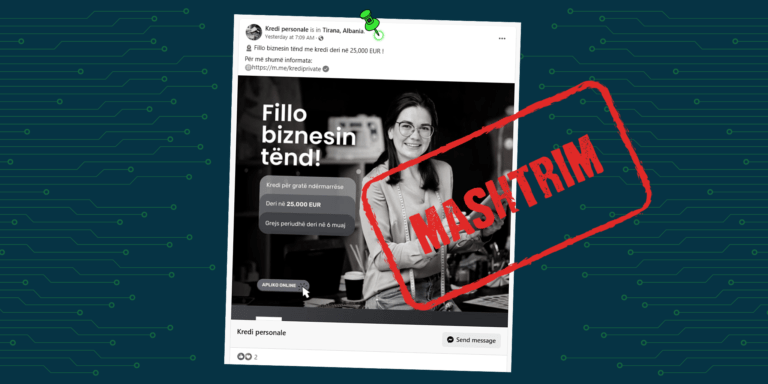 Vazhdon publikimi i kampanjave të rreme për kredi nga faqja e dyshimtë në Facebook