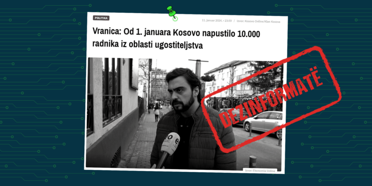 Vranica nuk ka thënë se 10 mijë punëtorë nga sektori i gastronomisë janë larguar nga Kosova