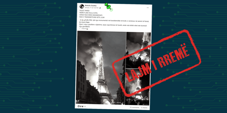 Kulla Eiffel nuk është djegur