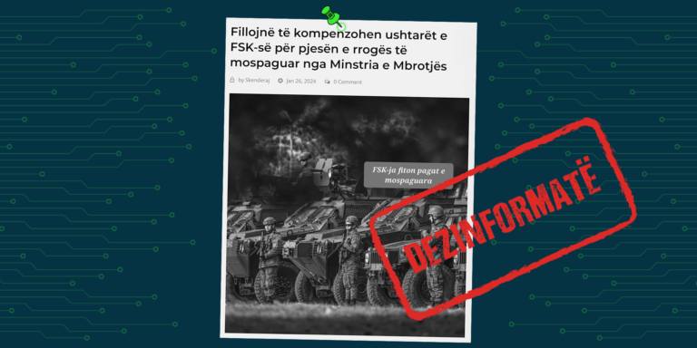 Kërkesa për kompensim të pagave nga pjesëtarët e FSK-së, publikohet rrejshëm si lajm për fillimin e këtij kompensimi