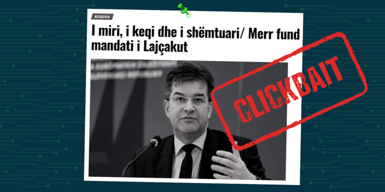 Përmes titullit pretendohet rrejshëm se ka përfunduar mandati i Miroslav Lajçak