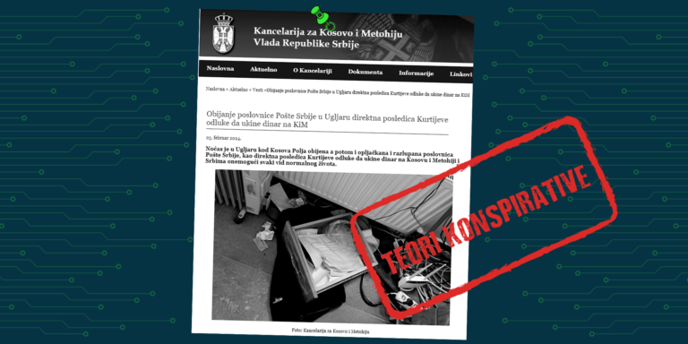 Pretendohet pa fakte se plaçkitja e Postës së Serbisë në fshatin Uglarë vjen si pasojë e ndalimit të dinarit në Kosovë