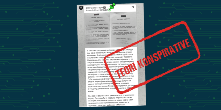 Pretendohet pa fakte se “shërbimet e sigurisë së Kosovës” kanë shpërndarë fletushka në Veri me thirrje për mos bindjen ndaj Policisë së Kosovës