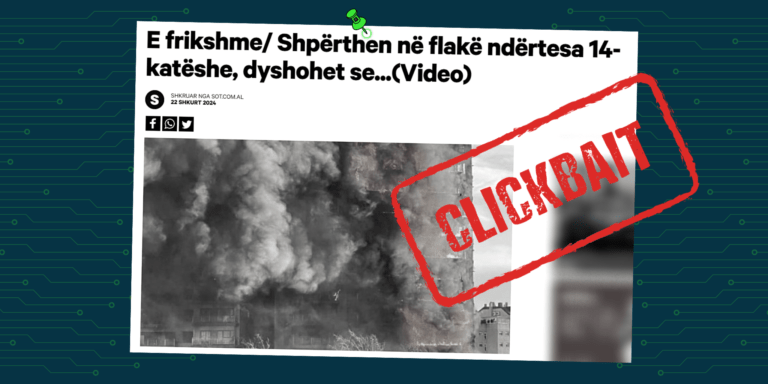 Titull përgjithësues që nuk sqaron se zjarri ka kapluar një ndërtesë në qytetin spanjoll, Valencia