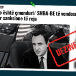 Pretendohet pa fakte se SHBA dhe BE kanë shprehur vendosmëri për sanksione të reja ndaj Kosovës