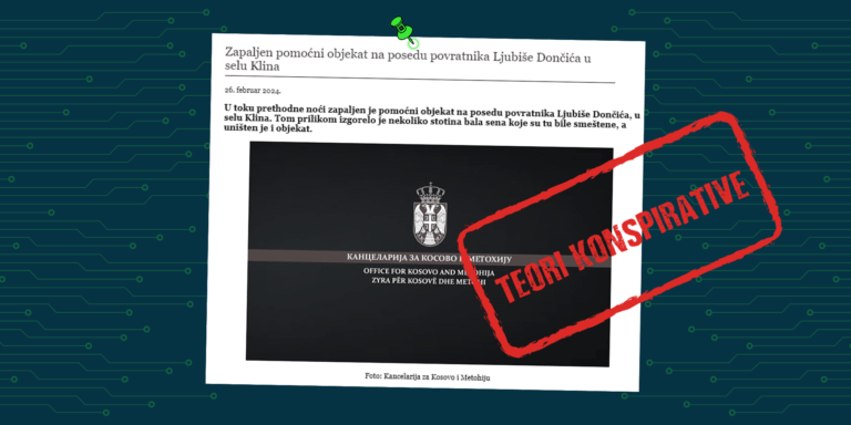 Pretendohet pa fakte se djegia e objektit ndihmës në pronën e Ljubisha Donçiq, është vazhdimësi e qëllimit të dëbimit të serbëve nga vendbanimet e tyre