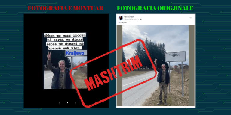 Imazh i montuar që shfaq pamje të Halil Matoshit në Kralevë