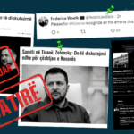 Shpërndahet përmbajtja e llogarisë satirike në emrin e Zelensky-t, me pretendimin se në Tiranë do të diskutohet edhe për çështjen e Kosovës