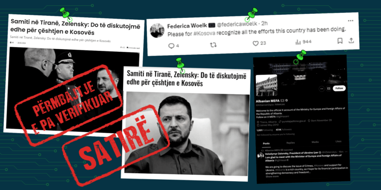 Shpërndahet përmbajtja e llogarisë satirike në emrin e Zelensky-t, me pretendimin se në Tiranë do të diskutohet edhe për çështjen e Kosovës