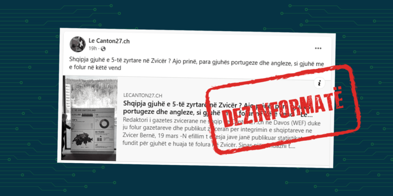 Pretendohet rrejshëm se gjuha shqipe është gjuha e huaj më e folur në Zvicër