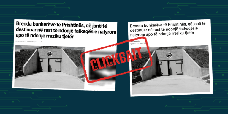 Artikulli për bunkerët e Prishtinës paraqitet me fotografinë e hyrjes së një bunkeri në Kansas City të SHBA-ve