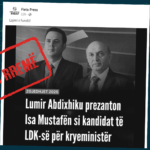 Pretendim i rremë se Lumir Abdixhiku ka prezantuar Isa Mustafën si kandidat për kryeministër