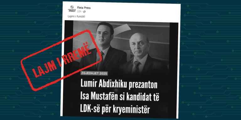 Pretendim i rremë se Lumir Abdixhiku ka prezantuar Isa Mustafën si kandidat për kryeministër
