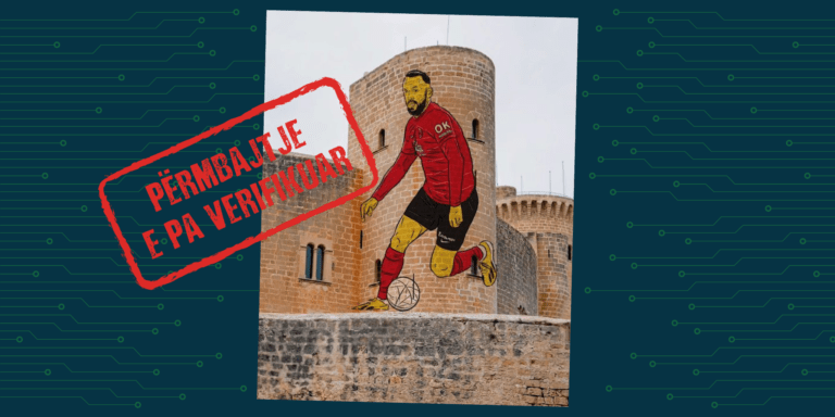 Murali i Vedat Muriqit nuk është real, imazhi u krijua përmes “Adobe Photoshop”