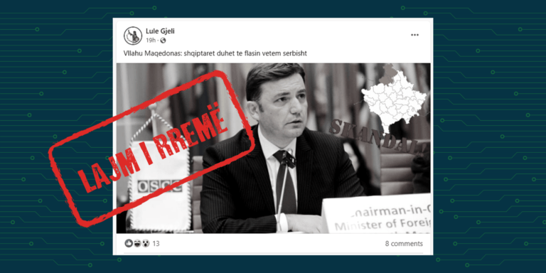 Pretendohet rrejshëm se Bujar Osmani është shprehur se shqiptarët duhet të flasin vetëm serbisht