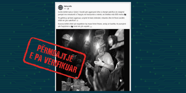 Fotografia nuk shfaq minatorët e Trepçës, ajo është shkrepur në Bosnje e Hercegovinë gjatë vitit 2015