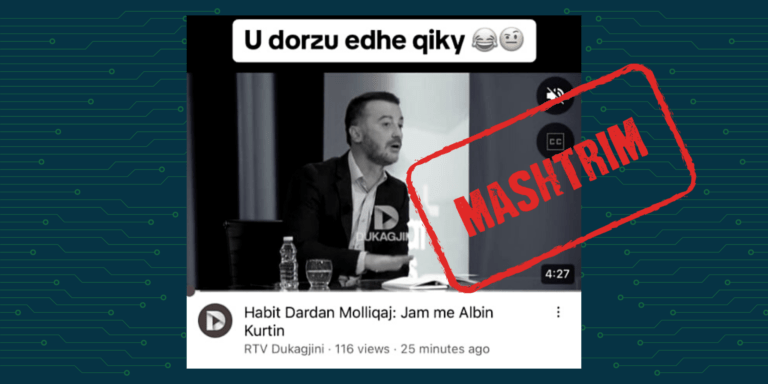 Imazhi i manipuluar paraqet deklaratë të përgjysmuar të Dardan Molliqajt