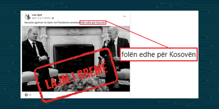 Takimi i vjetër në mes Scholz dhe Biden paraqitet si aktual me pretendimin e rremë se kanë diskutuar për Kosovën