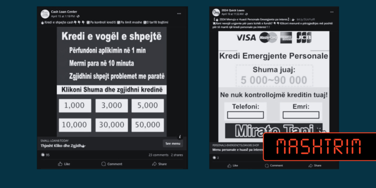 Përmbajtje të rreme që pretendojnë se ofrojnë kredi