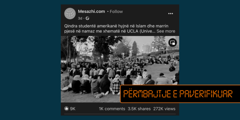 Nuk ka fakte se personat që shfaqen në lutjet e namazit në Universitetin e Kalifornisë, janë studentë amerikanë të konvertuar në besimin islam
