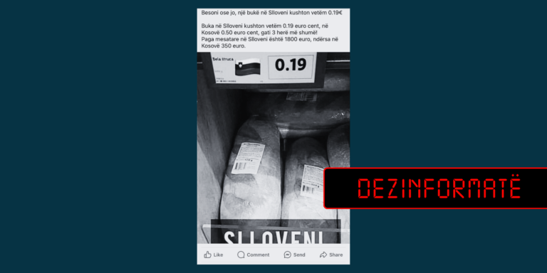 Pretendim i rremë se çmimi i bukës në Slloveni, është më i lirë se në Kosovë