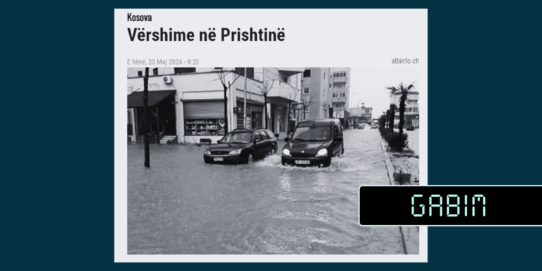 Lajmi për vërshimet në Prishtinë, paraqitet gabimisht me anë të një imazhi të përmbytjeve në Shkodër