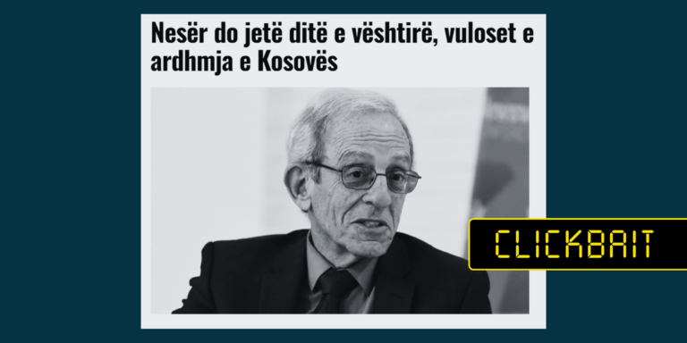 Titulli nuk përkon me artikullin e publikuar