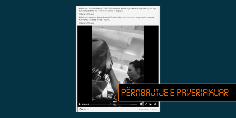 Videoja e fluturimit Kosovë-Zvicër në vitin 2019, paraqitet si e realizuar gjatë incidentit në fluturimin Londër-Singapor