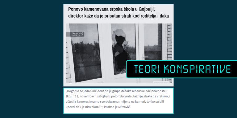 Pretendohet pa fakte se një grup shqiptarësh kanë sulmuar një shkollë të serbëve në Vushtrri