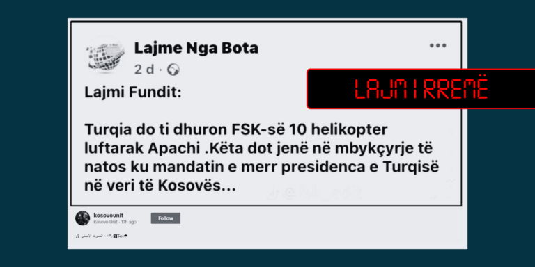 Ripublikohet pretendimi i rremë se Turqia i ka dhuruar FSK-së 10 helikopterë luftarakë “Apache”